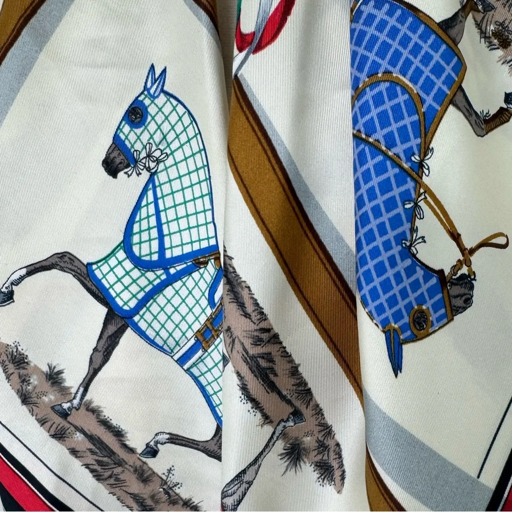 HERMES PARIS Silk Scarf ~ Couvertures et Tenues de Jour ~ - Picture 5 of 11